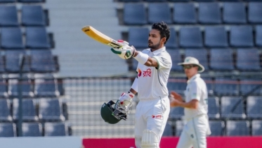 শান্তর সেঞ্চুরিতে বড় লিড বাংলাদেশের