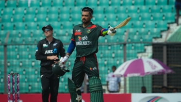 সিরিজ জয়ের অভিযানে শান্তর সেঞ্চুরিতে বাংলাদেশের ২৬৫